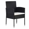 vidaXL Set mobilier de grădină, 9 piese, negru