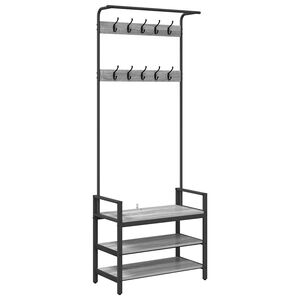 vidaXL Răcător de paltoane sonoma gri 75 x 34 x 184 cm Lemn compozit