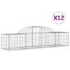 vidaXL Coșuri gabion arcuite 12 buc, 200x50x40/60 cm, fier galvanizat