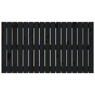 vidaXL Tăblie de pat pentru perete, negru, 108x3x60 cm, lemn masiv pin