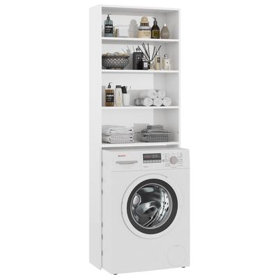 vidaXL Dulap mașina de spălat, alb extralucios, 64x24x190 cm