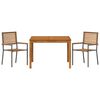 vidaXL Set de masă pentru grădină 3 pcs Gri Rattan poli