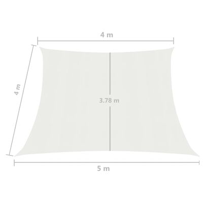 vidaXL Pânză parasolar, alb, 4/5x4 m, HDPE, 160 g/m²