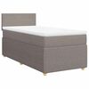 vidaXL Pat box spring cu saltea, gri taupe, 90x190 cm, textil