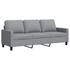 vidaXL Canapea cu 3 locuri, gri deschis, material 180CM textil