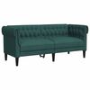 vidaXL Canapea Chesterfield cu 2 locuri, verde &icirc;nchis, material textil