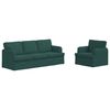 vidaXL Canapea 2 pcs Verde &icirc;nchis 144 x 80 x 85 cm țesătură