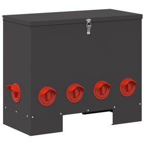 vidaXL Feeder pentru pui Negru 60,5 x 29 x 51 cm Oțel Laminat la Rece