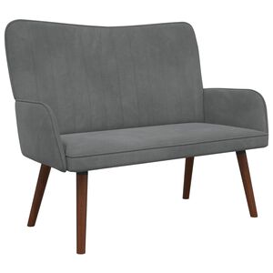 vidaXL Canapea cu 2 locuri Gri &icirc;nchis 115 x 61 x 87 cm Catifea