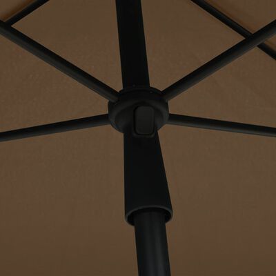 vidaXL Umbrelă de grădină cu stâlp, gri taupe, 210x140 cm