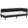 vidaXL Cadru de pat colțar cu saltea cu headboard 2 pcs Negru Catifea