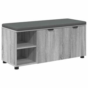 vidaXL Bancă pentru hol cu pernă cu raft Sonoma gri 100 x 38 x 46 cm