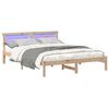 vidaXL Cadru de pat cu headboard Maro 140 x 200 cm Lemn de pin masiv