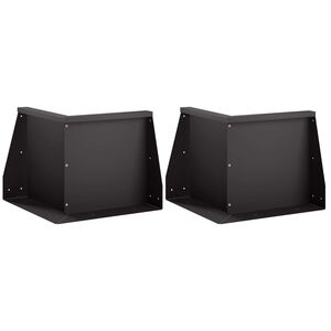 vidaXL Zid de sprijin 2 buc. 50 x 50 x 30 cm Oțel Negru