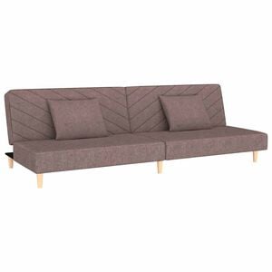 vidaXL Canapea extensibilă cu 2 locuri, 2 perne, gri taupe, textil