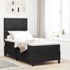 vidaXL Pat cu arc LED cu saltea cu headboard Negru 90 x 190 cm Catifea