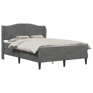 vidaXL Cadru de pat cu headboard Gri &icirc;nchis 120 x 200 cm Catifea