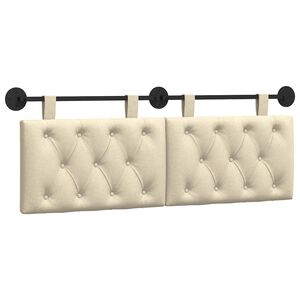 vidaXL Cap de pat suspendat Pe perete Crem 150 x 55 x 7 cm țesătură