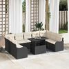 vidaXL Set de canapele pentru grădină 10 pcs Negru Rattan poli