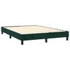 vidaXL Pat box spring cu saltea, verde &icirc;nchis, 140x200 cm, catifea