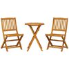 vidaXL Set de bistro pliabil, 3 piese, lemn masiv de acacia