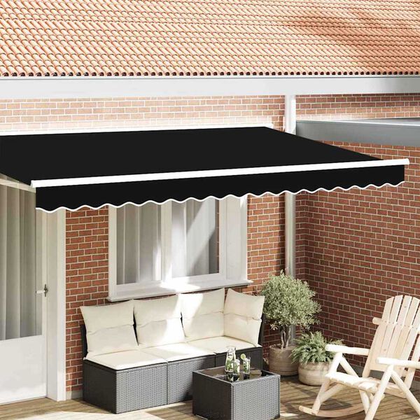 vidaXL Baldachin Negru 580 x 20 cm P&acirc;nză