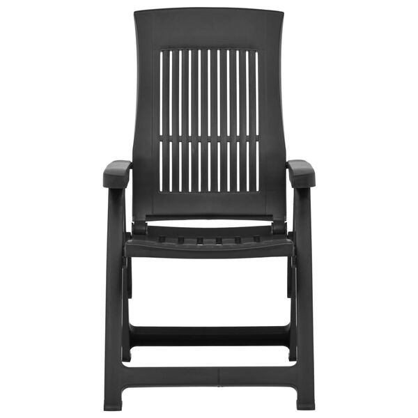 vidaXL Scaune de grădină rabatabile, 2 buc., antracit, plastic