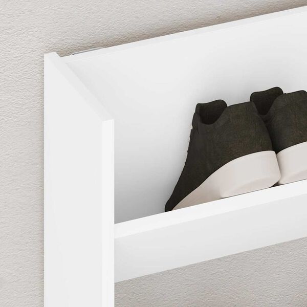 vidaXL Pantofar de perete, alb, 80x18x90 cm, PAL