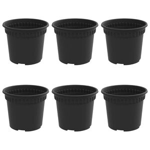 vidaXL Ghiveci rotund pentru flori 6 pcs Negru &Oslash; 12,5 x 10 cm Plastic