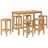 vidaXL Set de bar pentru exterior 7 buc. natural Lemn solid de tec