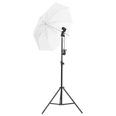 vidaXL Kit lumini studio foto, trepiede+umbrele