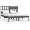 vidaXL Cadru de pat, gri, 140x190 cm, lemn masiv de pin