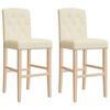 vidaXL Scaune de bar, 2 buc., lemn masiv de hevea și textil