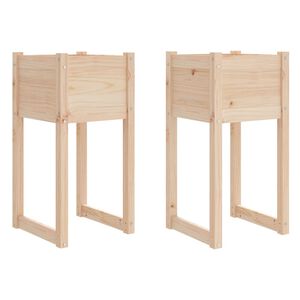 vidaXL Jardiniere, 2 buc, 40x40x81 cm, lemn masiv de pin