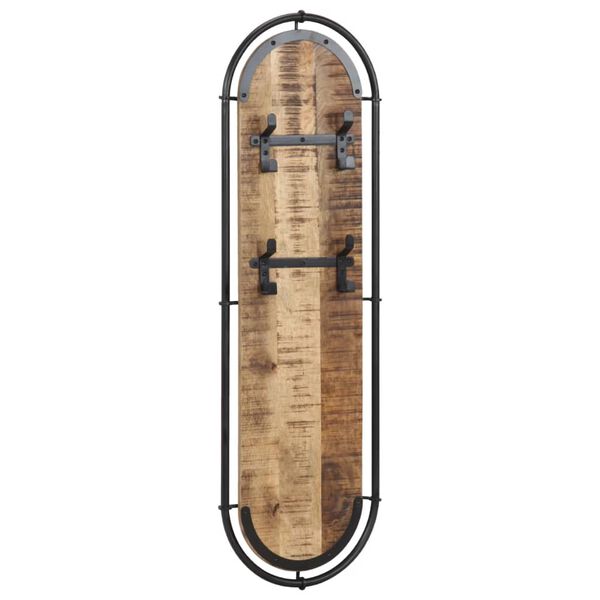 vidaXL Cuier haine de perete cu 4 c&acirc;rlige, 2 buc., lemn masiv mango