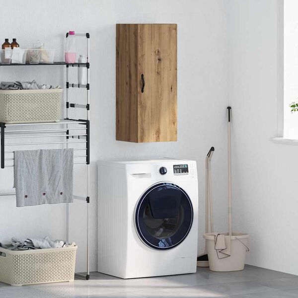 vidaXL Dulap montat pe perete Stejar Artizanal 34,5 x 34 x 90 cm