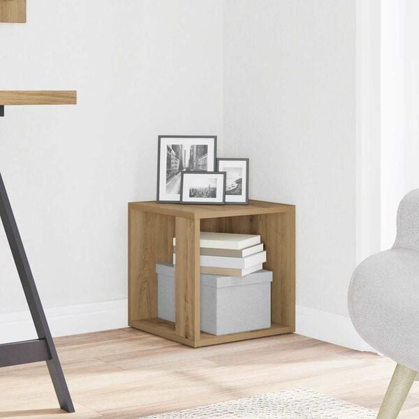 vidaXL Masă laterală, stejar artizanal, 33x33x34 cm, lemn prelucrat