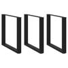 vidaXL Picioare de masă &icirc;n formă de U, 3 buc., negru, 80x(72-73) cm, oțel