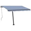 vidaXL Copertină autonomă retractabilă automat albastru&alb 350x250 cm