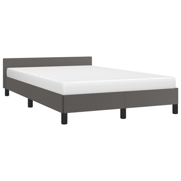 vidaXL Cadru de pat fără saltea gri 120x190 cm piele artificială
