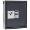vidaXL Seif digital cu blocare Gri &icirc;nchis 30 x 10 x 36,5 cm Oțel