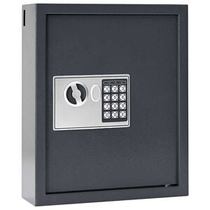 vidaXL Seif digital cu blocare Gri &icirc;nchis 30 x 10 x 36,5 cm Oțel