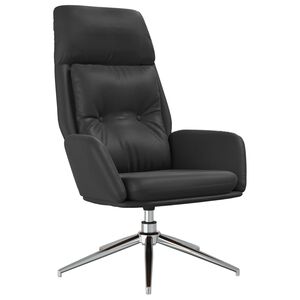 vidaXL Scaun de relaxare, negru, piele naturală