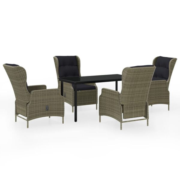 vidaXL Set mobilier pentru grădină, 5 piese, maro