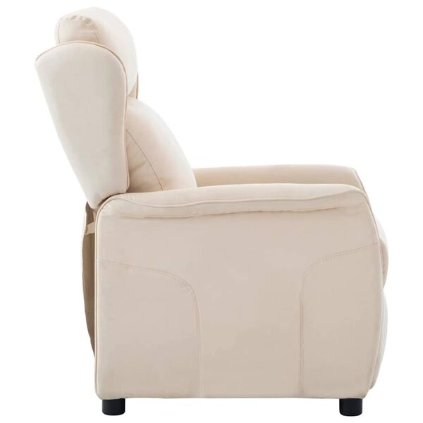 vidaXL Fotoliu recliner Crem 66.5 x 94 x 101.5 cm Poliester