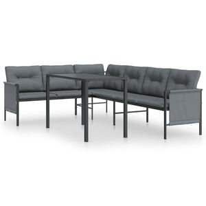 vidaXL Set de mobilier dining pentru grădină, 2 piese, antracit, oțel