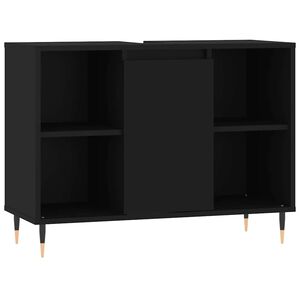 vidaXL Dulap pentru baie, negru, 80x33x60 cm, lemn compozit