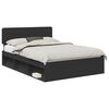 vidaXL Cadru de pat cu headboard Negru 160 x 200 cm Lemn de pin masiv