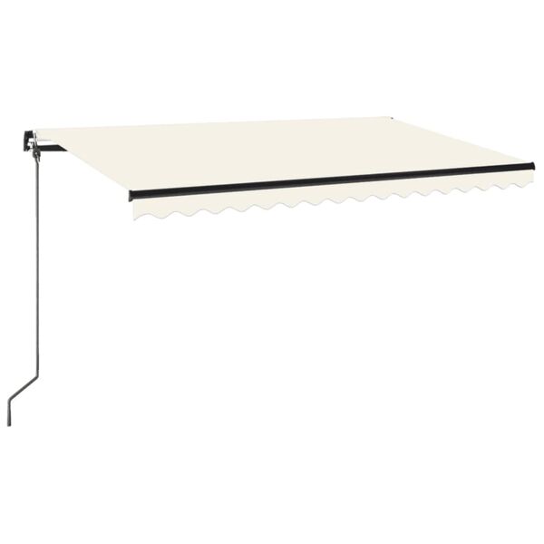vidaXL Copertină retractabilă manual cu LED, crem, 450x350 cm