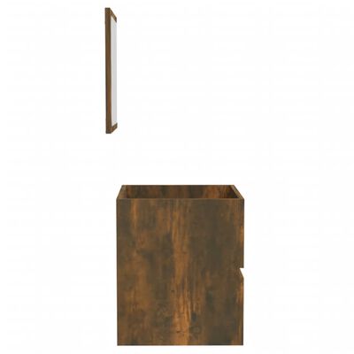 vidaXL Dulap de baie cu oglindă, stejar fumuriu, lemn prelucrat